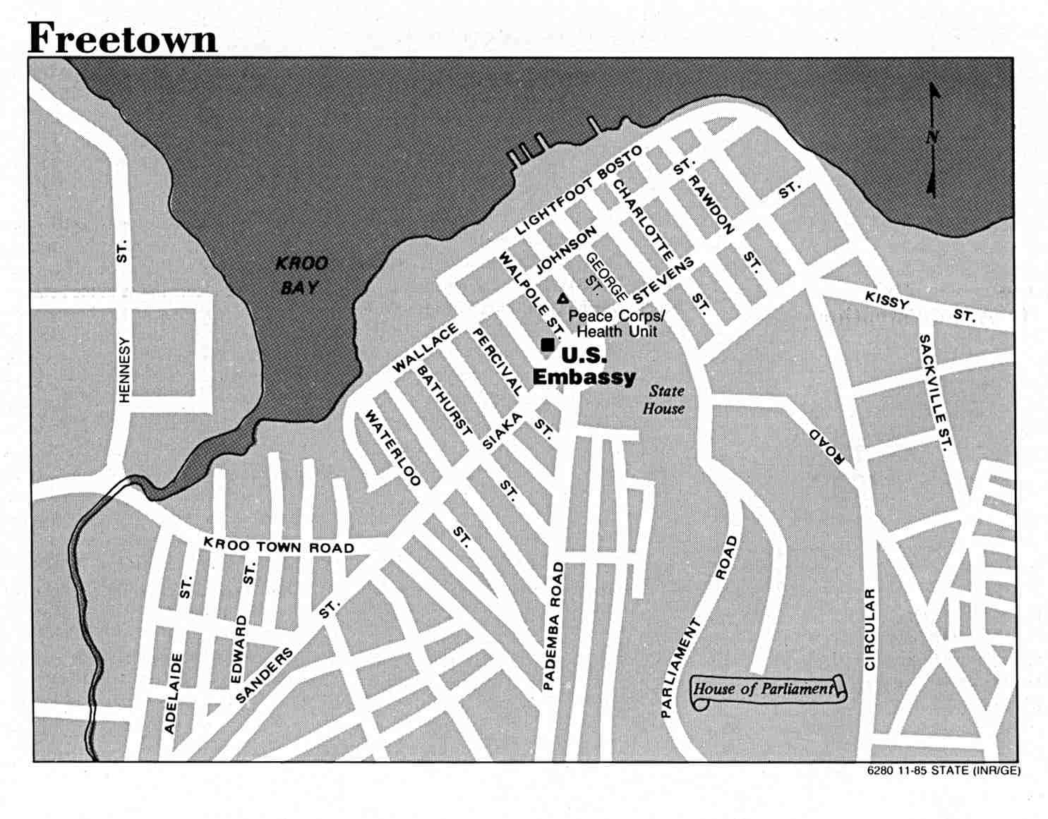 Freetown City Map kroo bay • mappery