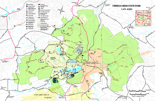French Creek State Park map