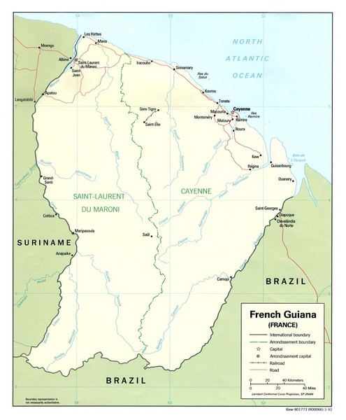 French Guiana Tourist Map