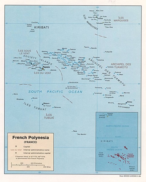 French Polynesia Tourist Map