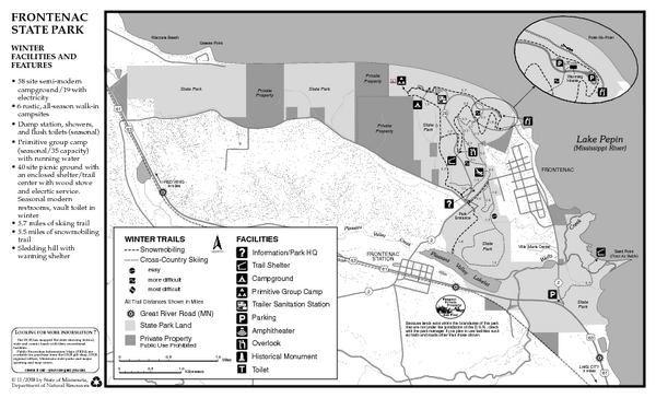 Frontenac State Park Winter Map