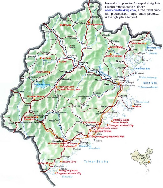 Fujian Tourist Map