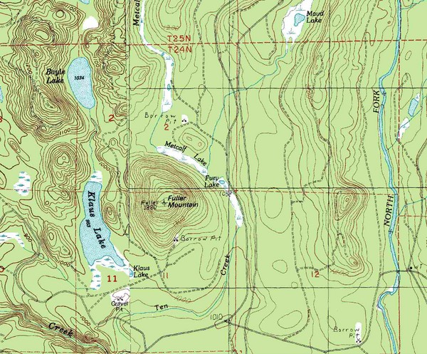 Fuller Mountain Topo Map