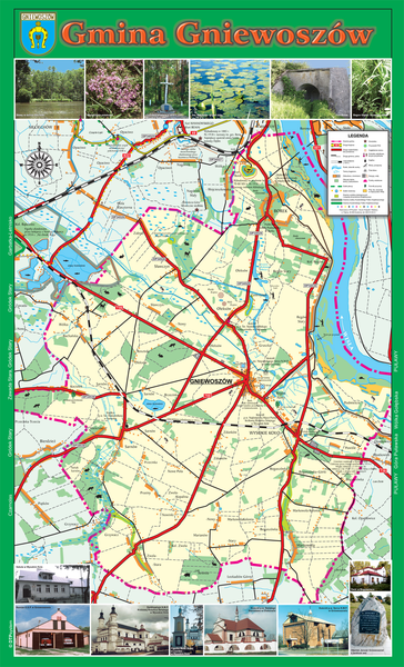 GNIEWOSZOW commune map, PL Map