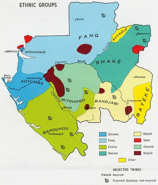 Gabon ethnic groups Map