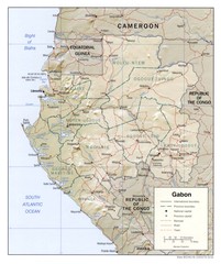 Gabon physical Map
