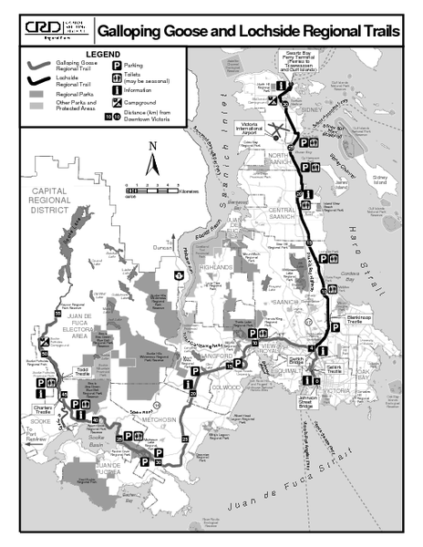 Galloping Goose and Lochside Regional Trails Map
