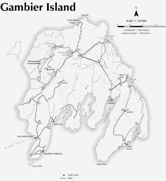 Gambier Island Trail Map