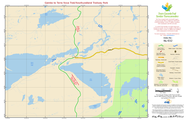 Gambo to Terra Nova Trail/Newfoundland Trailway Park NL-032 Map