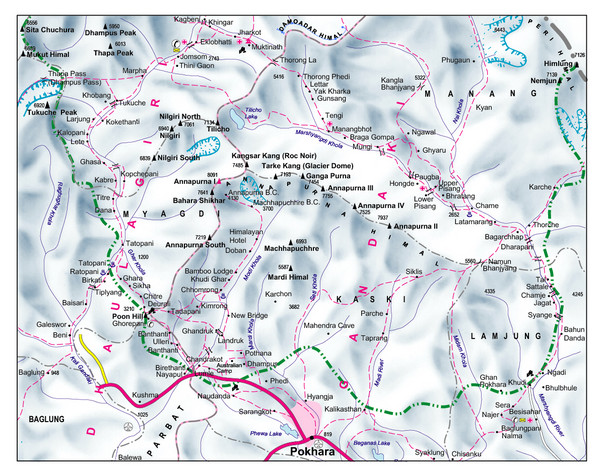 Gandaki Mountain Trail Map