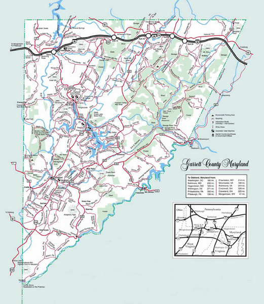 Garrett County, Maryland Guide Map