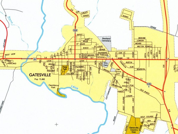 Gatesville City Map