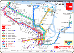 Gdansk Tram Route Map Gdansk Tram Route Map