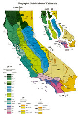 Geographic Subdivisions in California Map