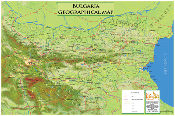 Geographical map Bulgaria