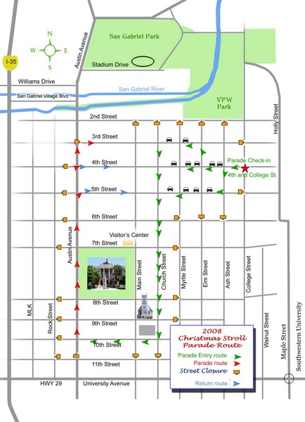 Georgetown Christmas Stroll Paradise Route Map