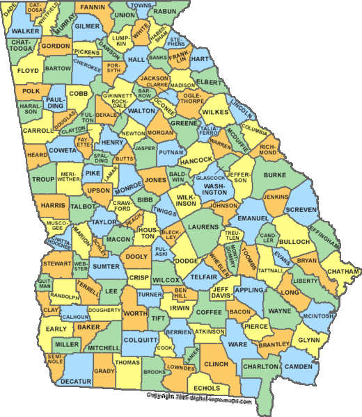 Counties Map • mappery
