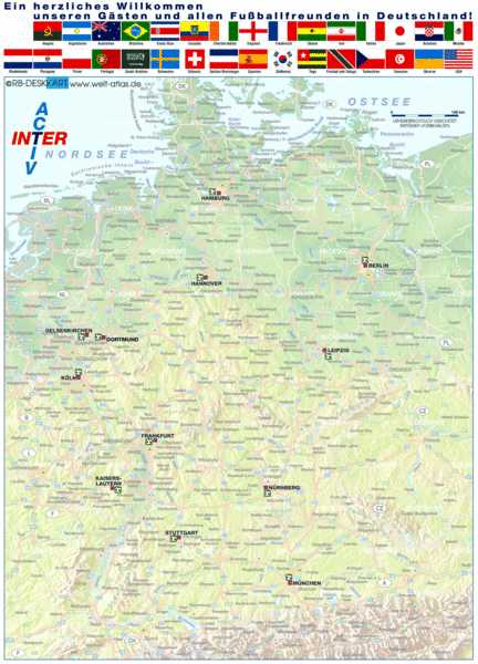 Germany Football World Cup 2006 Map