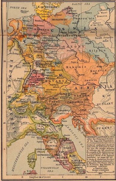 Germany Italy 1803 Map