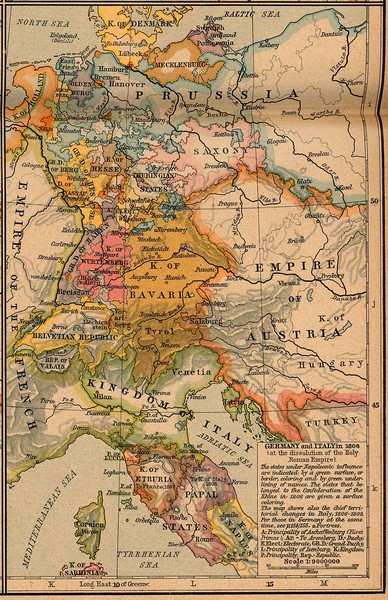 Germany Italy 1806 Map