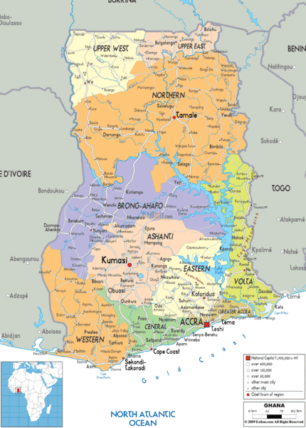 Ghana Political Map