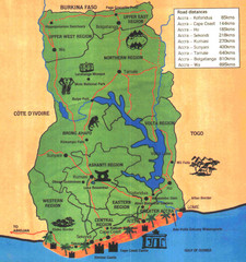Ghana Tourist Map