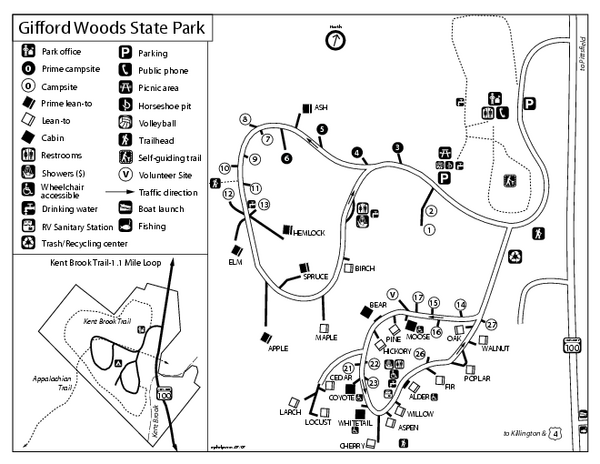 Gifford Woods State Park Campground Map