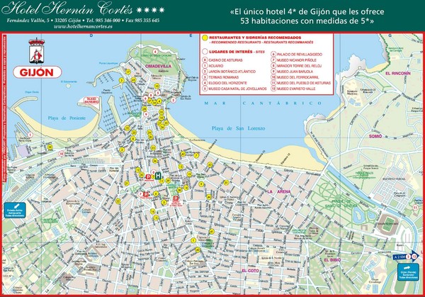 Gijon Tourist Map