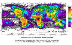 Global Lightning Strike Map