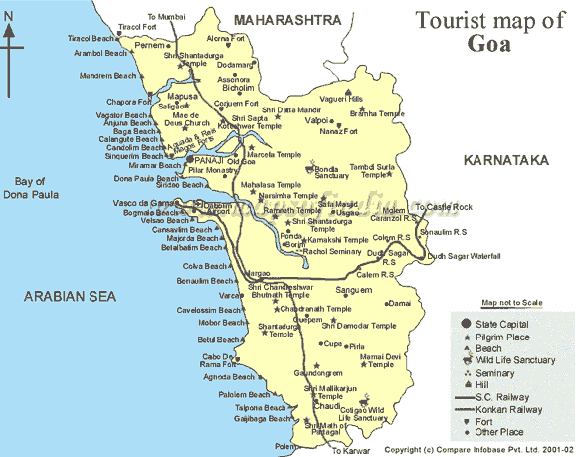 Goa Tourist Map