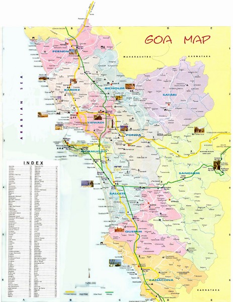 Goa Tourist Map