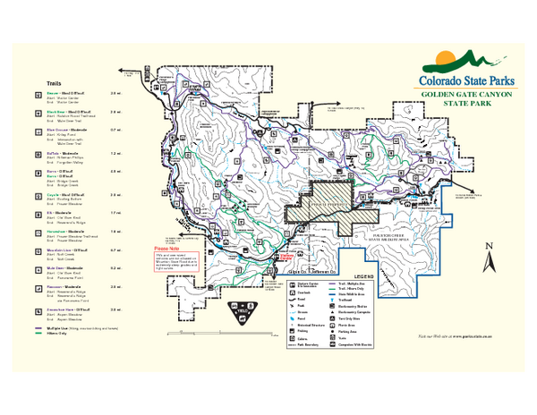 Golden Gate Canyon State Park Map