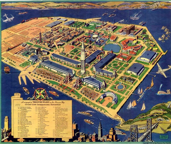 Golden Gate International Expo Cartograph 1939 Map