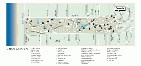 Golden Gate Park tour map