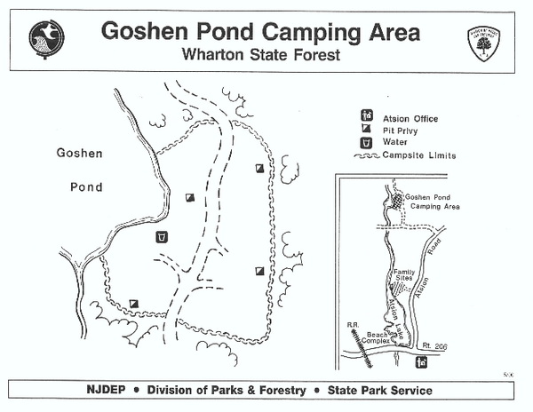 Goshen Pond camp area map