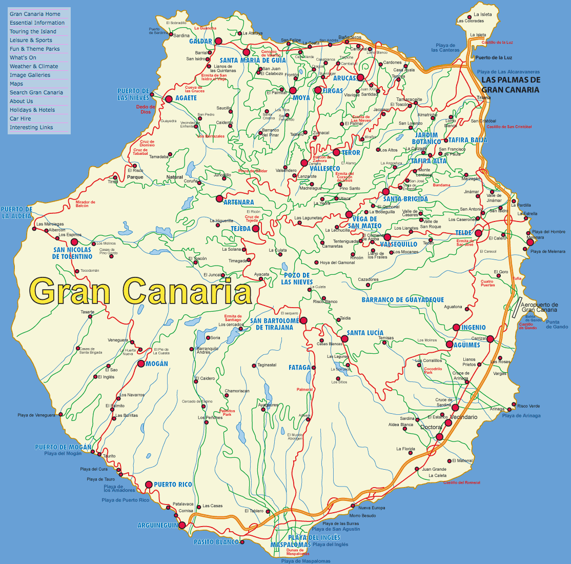 Gran Canaria Map Gran Canaria Spain • mappery