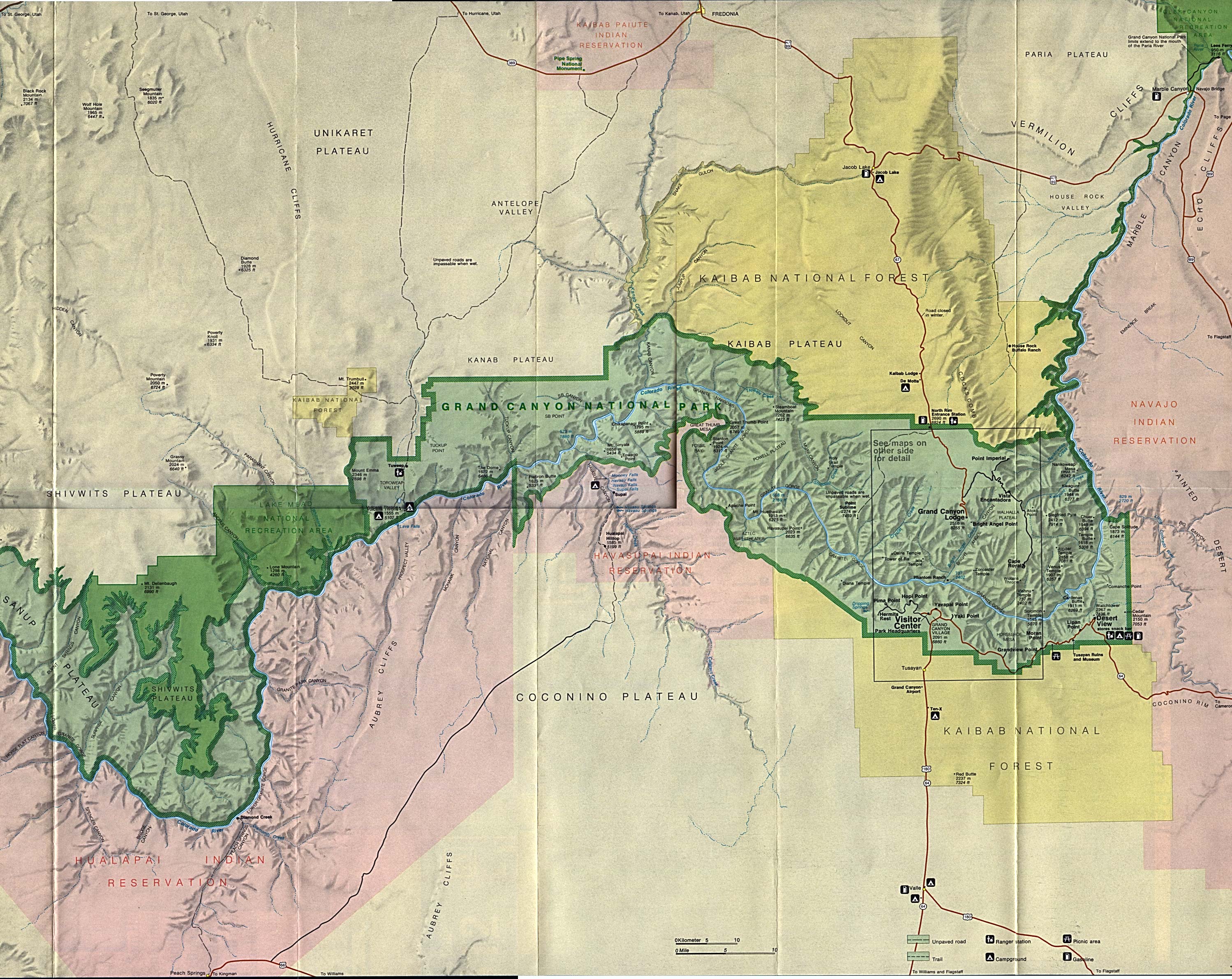 Grand Canyon National Park Map - Grand Canyon National Park • mappery