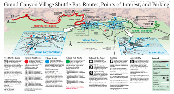 Grand Canyon Shuttle Bus Map