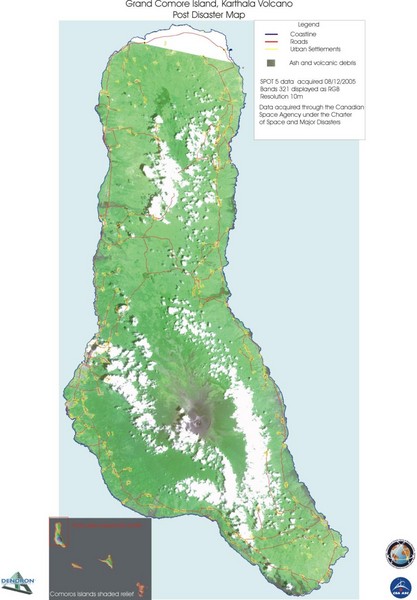 Grand Comore Island Volcanic Eruption Map