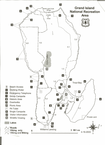 Grand Island National Recreation Area Map