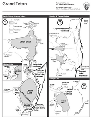 Grand Teton National Park Lakeshore Hiking Map