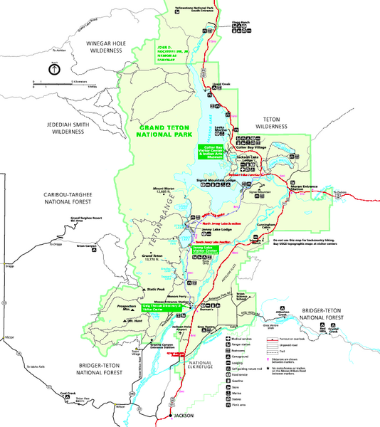 Grand Teton National Park Map Summer Grand Teton National Park Wy Mappery