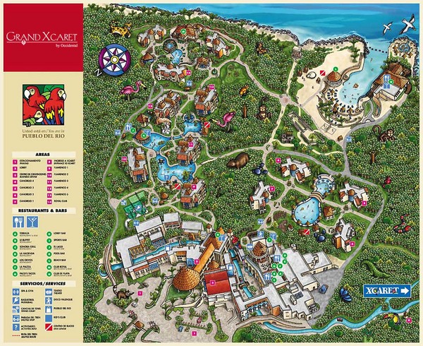 Grand Xcaret Tourist Map