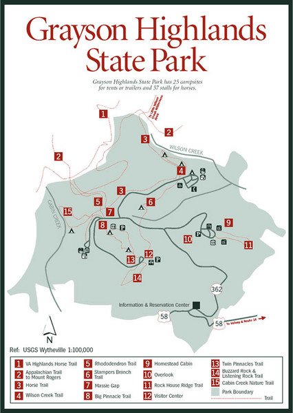 Grayson Highlands State Park Map