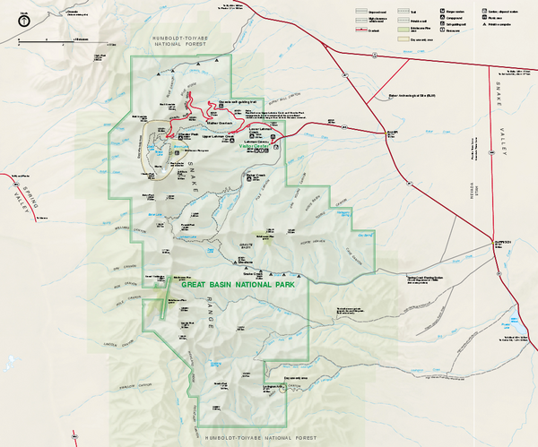 Great Basin National Park Map Baker Nevada Mappery