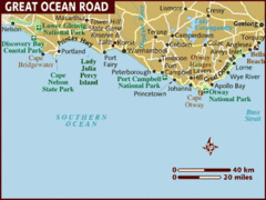 Great Ocean Road, Australia Tourist Map