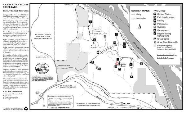 Great River Bluffs State Park Summer Map