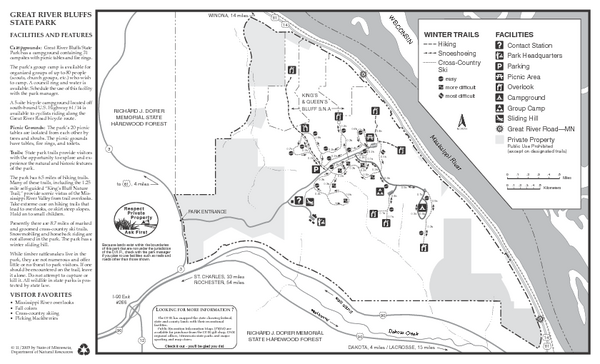 Great River Bluffs State Park Winter Map