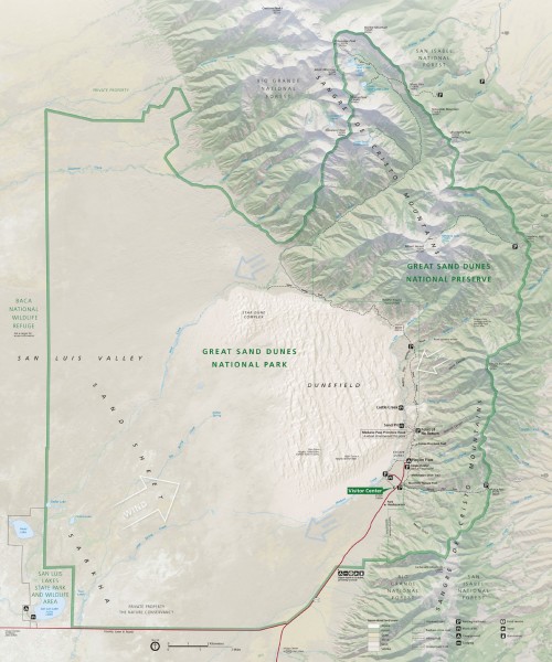 Great Sand Dunes National Park and Preserve map