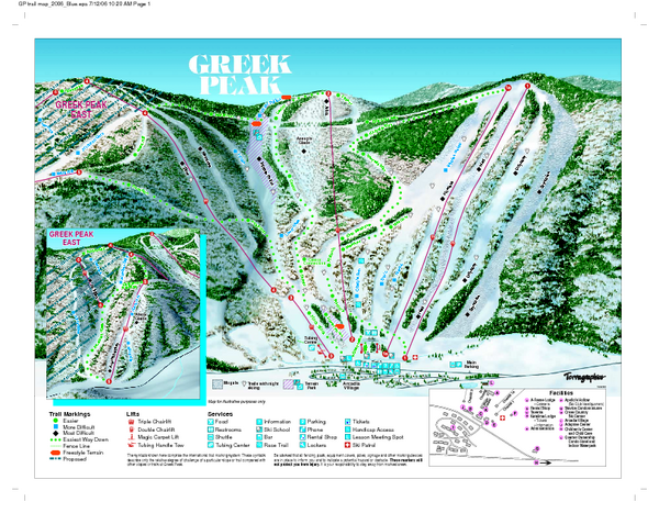 Greek Peak Ski Resort Ski Trail Map